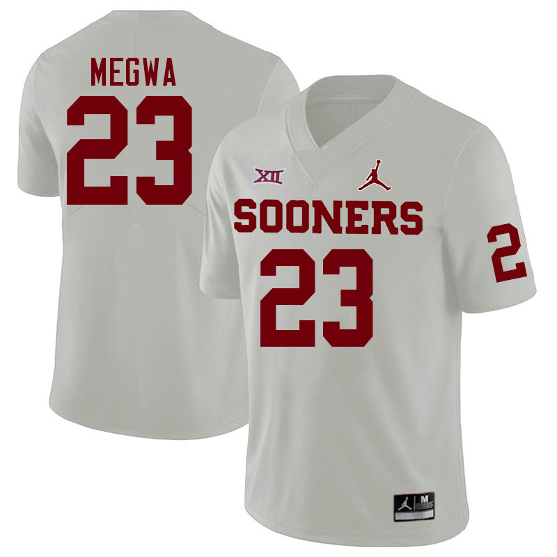 Oklahoma Sooners #23 Emeka Megwa College Football Jerseys Stitched-White